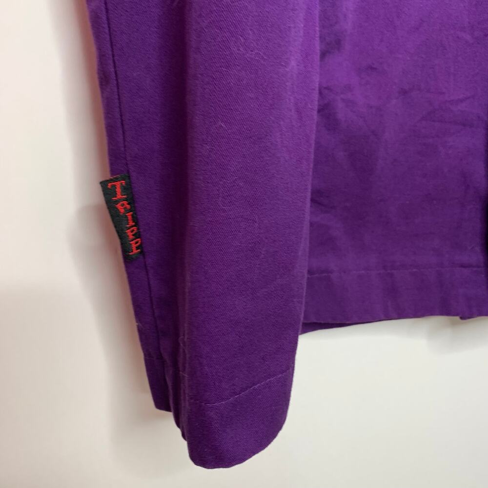 TRIPP NYC Purple Gothic Trench Coat Long Button Front Jacket Alt Grunge Medium - Picture 11 of 16